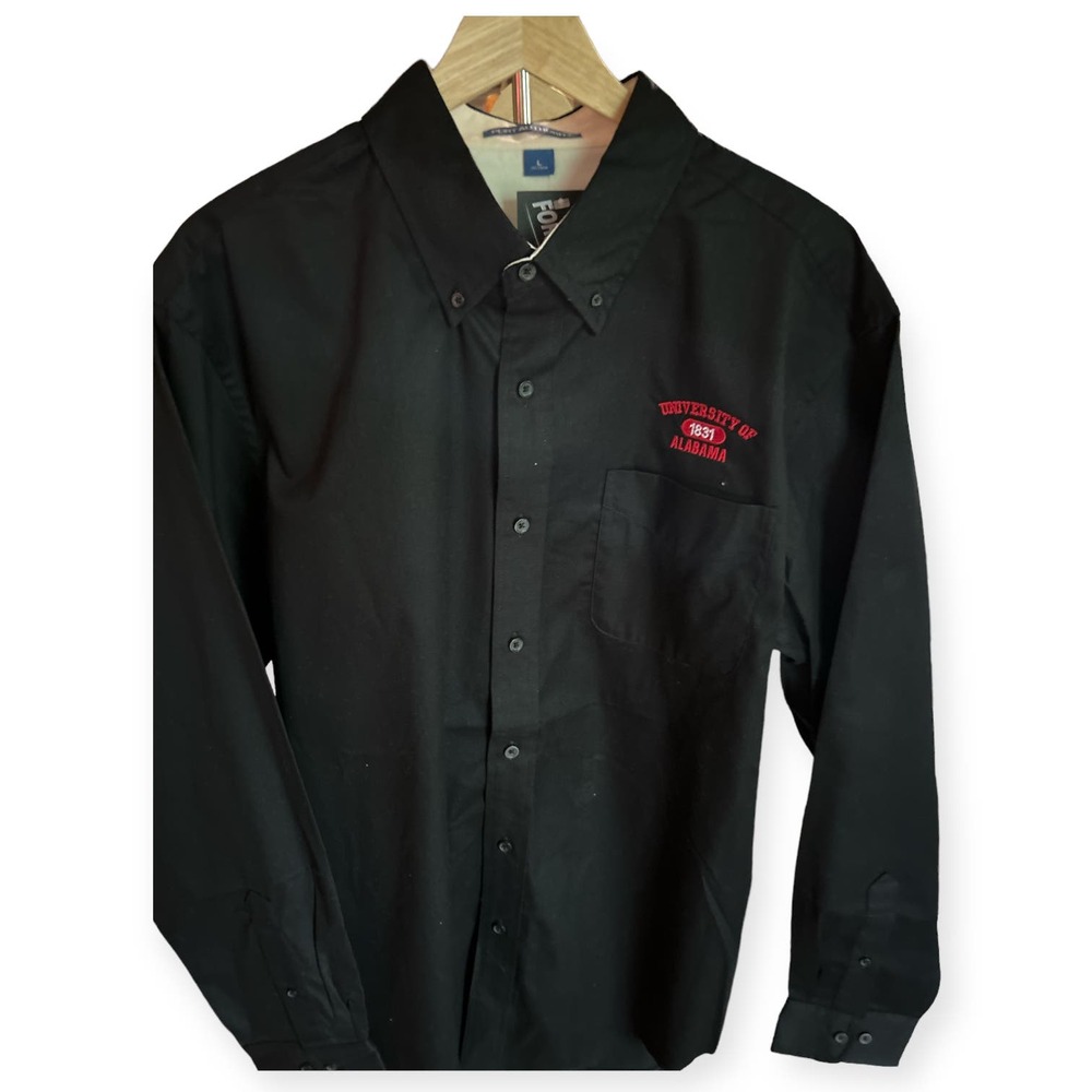 Men's Embroidered Cotton Long Sleeve Button Down University of Alabama Shirt